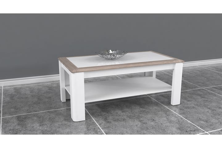 Sohvapöytä Dupnica 110 cm - Ruskea/Valkoinen - Sohvapöytä