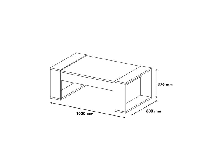 Sohvapöytä Edelmis 102 cm - Pähkinänruskea/Kermanvalkoinen - Sohvapöytä