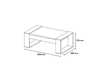 Sohvapöytä Edelmis 102 cm - Pähkinänruskea/Kermanvalkoinen - Huonekalut - Pöytä & ruokailuryhmä - Sohvapöytä - Sohvapöytä säilytystilalla