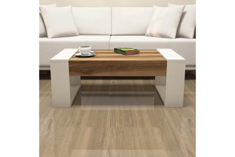 Sohvapöytä Edelmis 102 cm - Pähkinänruskea/Kermanvalkoinen - Huonekalut - Pöytä & ruokailuryhmä - Sohvapöytä