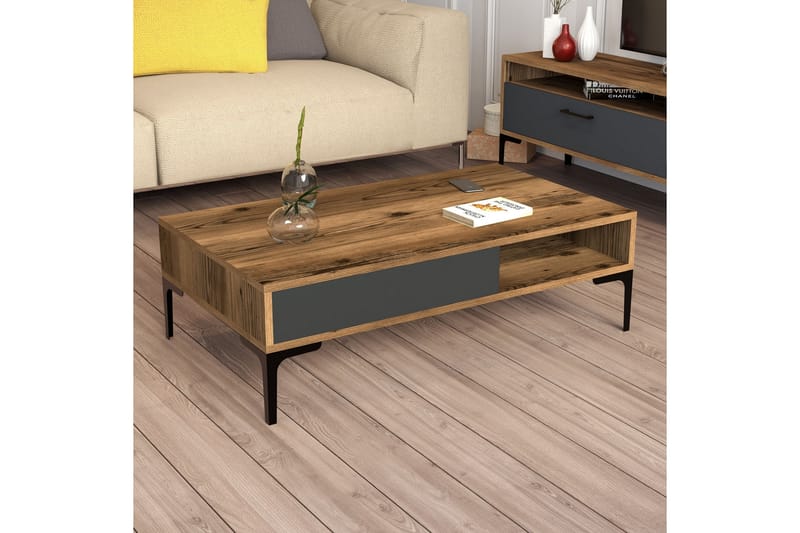 Sohvapöytä Edelmis 105x32,6x105 cm - Ruskea - Huonekalut - Pöytä & ruokailuryhmä - Sohvapöytä