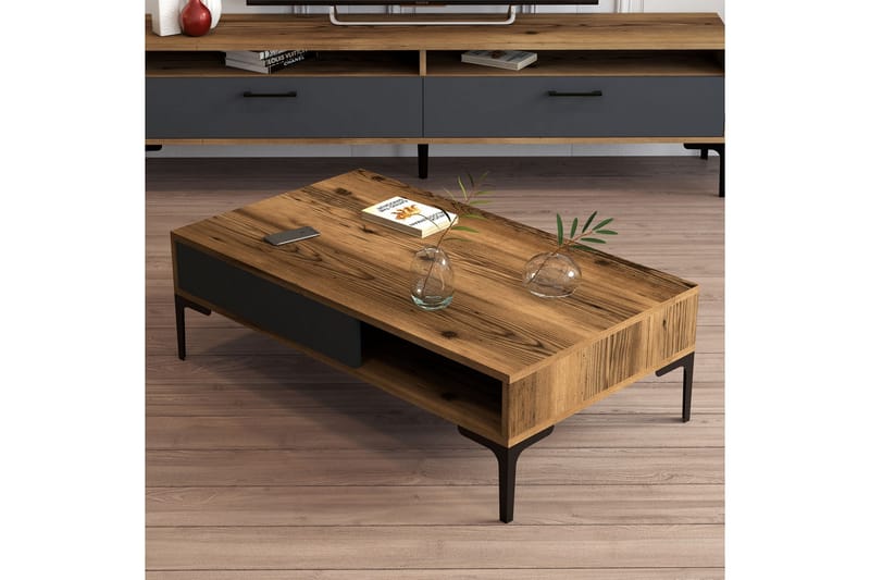 Sohvapöytä Edelmis 105x32,6x105 cm - Ruskea - Huonekalut - Pöytä & ruokailuryhmä - Sohvapöytä