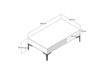 Sohvapöytä Edelmis 105x32,6x105 cm - Ruskea - Huonekalut - Pöytä & ruokailuryhmä - Sohvapöytä