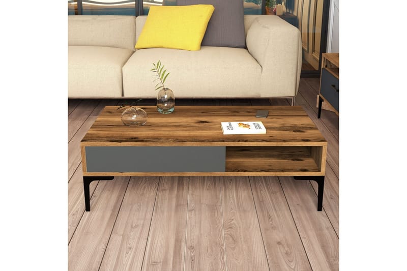 Sohvapöytä Edelmis 105x32,6x105 cm - Ruskea - Huonekalut - Pöytä & ruokailuryhmä - Sohvapöytä