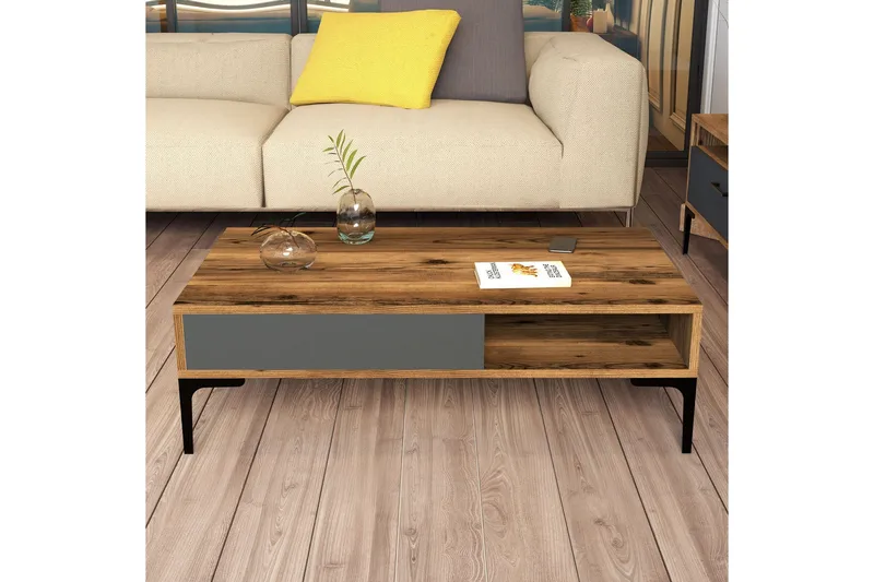 Sohvapöytä Edelmis 105x32,6x105 cm - Ruskea - Huonekalut - Pöytä & ruokailuryhmä - Sohvapöytä