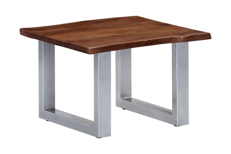 Sohvapöytä elävät reunat 60x60x40 cm akaasiapuu - Ruskea - Huonekalut - Pöytä & ruokailuryhmä - Sohvapöytä
