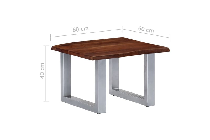 Sohvapöytä elävät reunat 60x60x40 cm akaasiapuu - Ruskea - Huonekalut - Pöytä & ruokailuryhmä - Sohvapöytä
