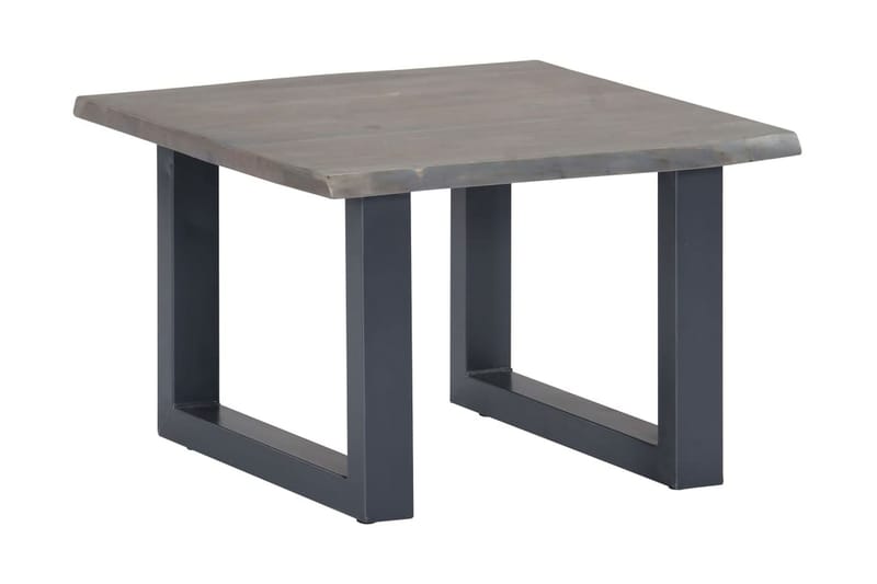 Sohvapöytä elävät reunat harmaa 60x60x40 cm akaasiapuu - Harmaa - Huonekalut - Pöytä & ruokailuryhmä - Sohvapöytä