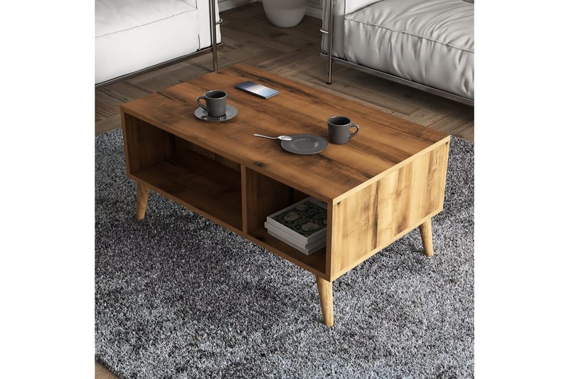 Sohvapöytä Elrasmo sohvapöytä 90x54x90 cm Ruskea - Huonekalut - Pöytä & ruokailuryhmä - Sohvapöytä