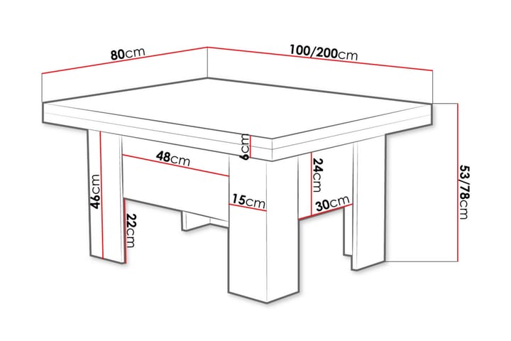 Sohvapöytä Eryk 100 cm - Beige/Harmaa - Sohvapöytä