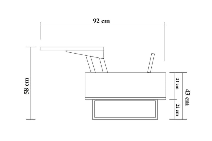 Sohvapöytä Estepa 120 cm Säilytyksellä Rum - Tummanruskea/Musta - Sohvapöytä