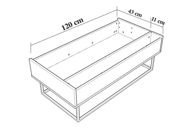 Sohvapöytä Estepa 120 cm Säilytyksellä Rum - Tummanruskea/Musta - Huonekalut - Pöytä & ruokailuryhmä - Sohvapöytä