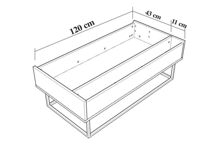 Sohvapöytä Estepa 120 cm Säilytyksellä Rum - Tummanruskea/Musta - Sohvapöytä