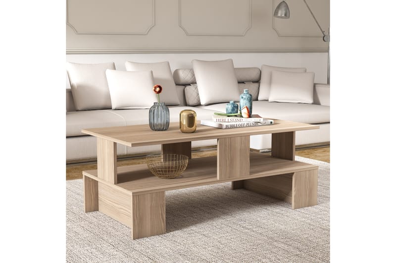 Sohvapöytä Evansa 120 cm - Luonnonväri/Tummanruskea - Huonekalut - Pöytä & ruokailuryhmä - Sohvapöytä