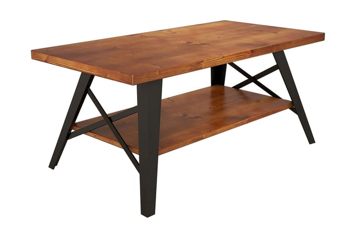 Sohvapöytä Fatimah 98 cm Säilytyksellä Hylly - Pähkinänruskea - Sohvapöytä