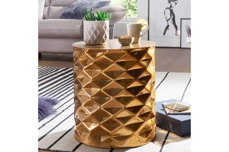 Sohvapöytä Fetterdale 44 cm Pyöreä - Kulta - Huonekalut - Pöytä & ruokailuryhmä - Sohvapöytä