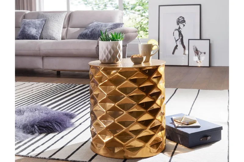 Sohvapöytä Fetterdale 44 cm Pyöreä, Kulta