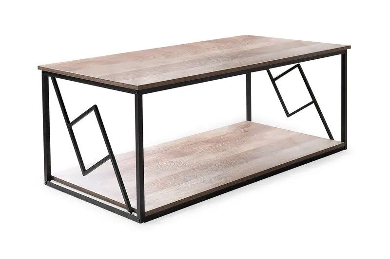 Sohvapöytä Forrieres 120 cm Säilytyksellä Hylly, Tummanruskea/Musta