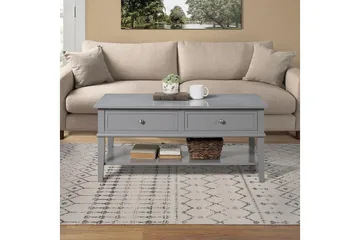 Sohvapöytä Franklin 105 cm Säilytys Hylly+2 laatikkoa Harmaa - Dorel Home - Huonekalut - Pöytä & ruokailuryhmä - Sohvapöytä