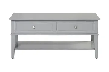 Sohvapöytä Franklin 105 cm Säilytys Hylly+2 laatikkoa Harmaa - Dorel Home - Huonekalut - Pöytä & ruokailuryhmä - Sohvapöytä
