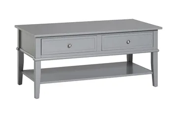 Sohvapöytä Franklin 105 cm Säilytys Hylly+2 laatikkoa Harmaa - Dorel Home - Huonekalut - Pöytä & ruokailuryhmä - Sohvapöytä