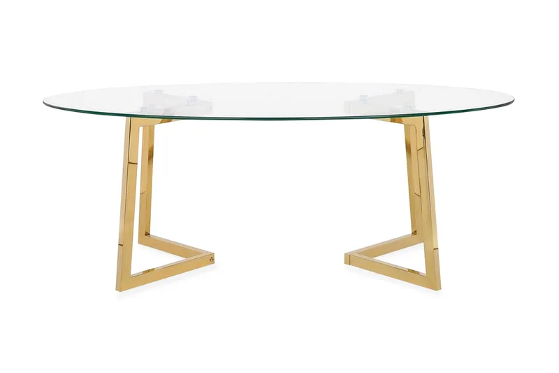 Sohvapöytä Freising 120 cm, Lasi/Kulta