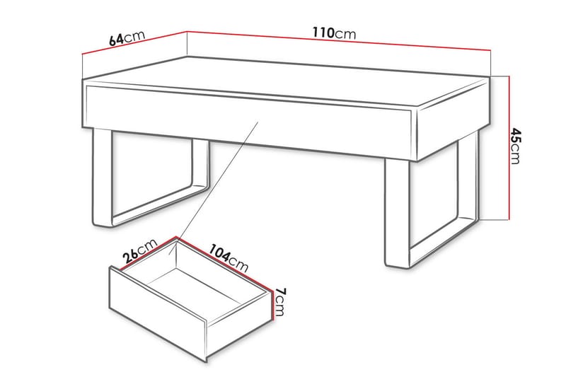 Sohvapöytä Frick 110 cm - Musta - Sohvapöytä