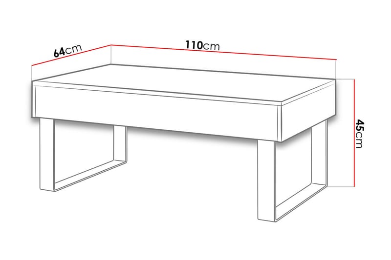 Sohvapöytä Frick 110 cm - Valkoinen - Huonekalut - Pöytä & ruokailuryhmä - Sohvapöytä
