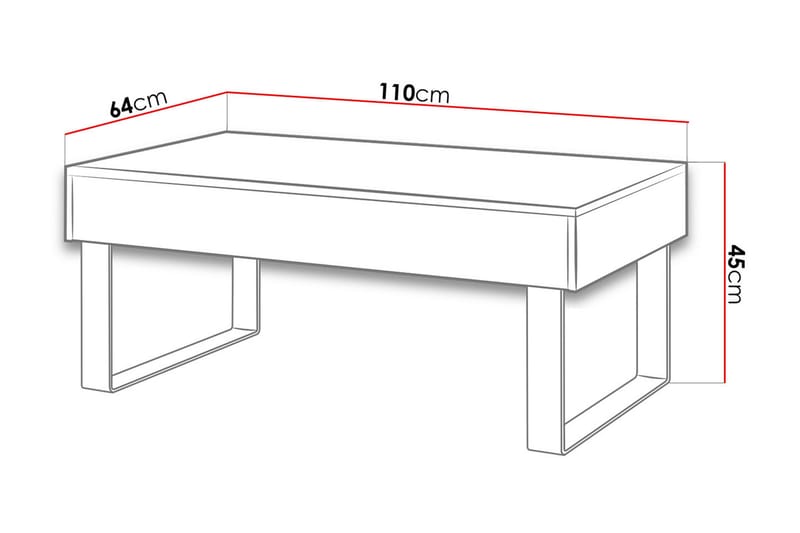 Sohvapöytä Frick 110 cm - Valkoinen - Sohvapöytä