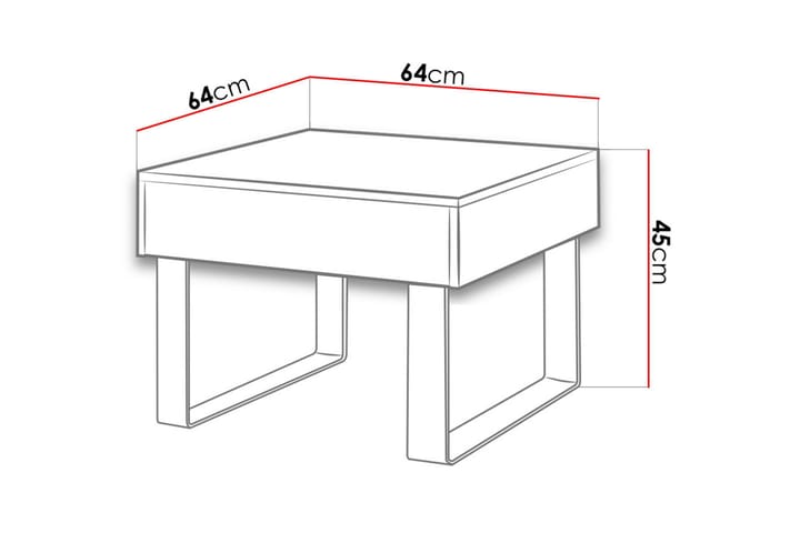 Sohvapöytä Frick Pieni 64 cm Säilytyksellä Laatikko - Ruskea/Beige - Sohvapöytä