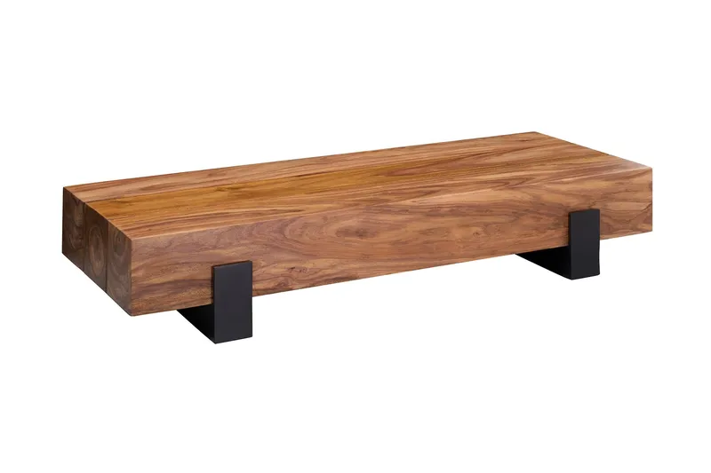 Sohvapöytä Fuks 115 cm Pyöreä, Massiivi Puu/Ruskea/Musta