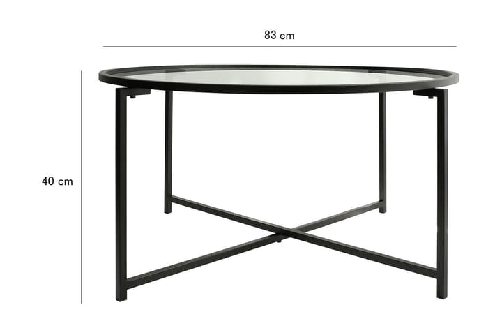 Sohvapöytä Fyste 83 cm Pyöreä - Musta - Sohvapöytä