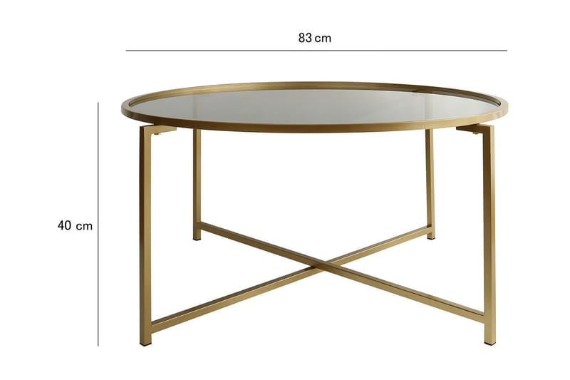 Sohvapöytä Fyste 83 cm Pyöreä - Kullan/savunvärinen - Huonekalut - Pöytä & ruokailuryhmä - Sohvapöytä