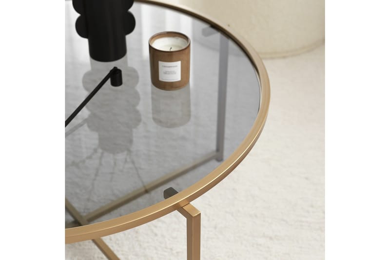 Sohvapöytä Fyste 83 cm Pyöreä - Kullan/savunvärinen - Huonekalut - Pöytä & ruokailuryhmä - Sohvapöytä