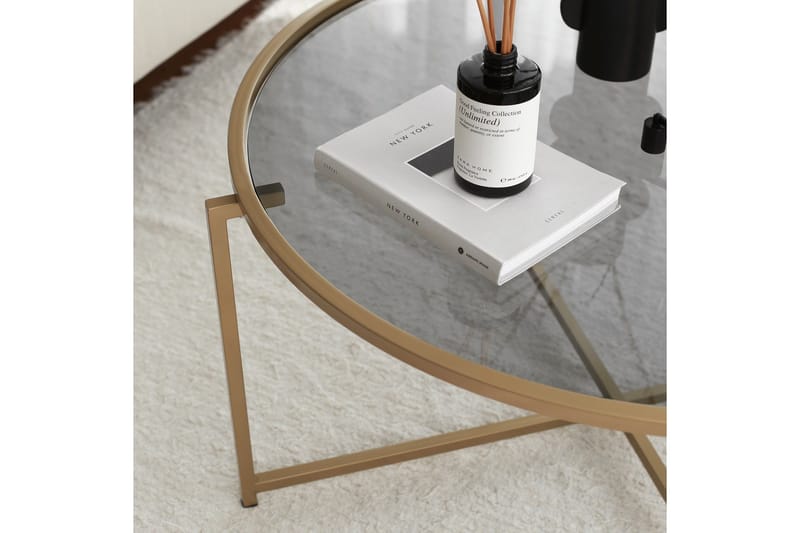 Sohvapöytä Fyste 83 cm Pyöreä - Kullan/savunvärinen - Huonekalut - Pöytä & ruokailuryhmä - Sohvapöytä