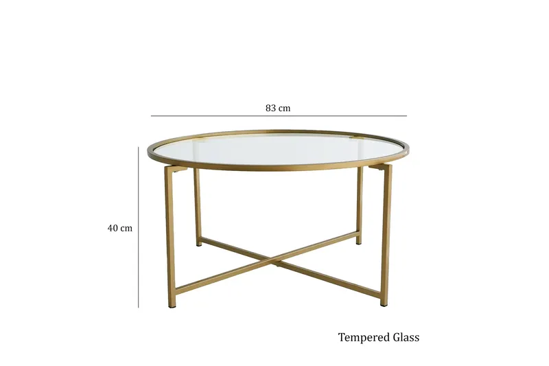 Sohvapöytä Fyste 83 cm Pyöreä - Kulta - Huonekalut - Pöytä & ruokailuryhmä - Sohvapöytä