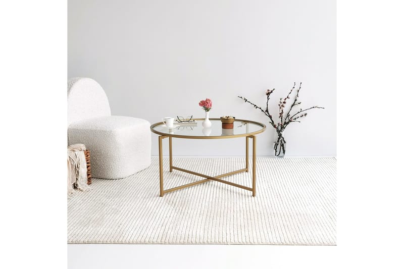 Sohvapöytä Fyste 83 cm Pyöreä - Kulta - Huonekalut - Pöytä & ruokailuryhmä - Sohvapöytä
