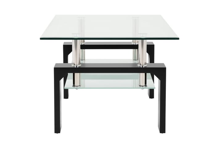 Sohvapöytä Gantu 100 cm Säilytyksellä Hylly - Lasi/Musta/Kromi - Sohvapöytä säilytystilalla - Sohvapöytä