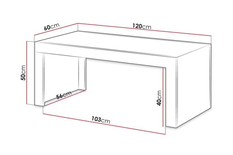 Sohvapöytä Geitonia 120 cm - Luonnonväri/Musta - Huonekalut - Pöytä & ruokailuryhmä - Sohvapöytä