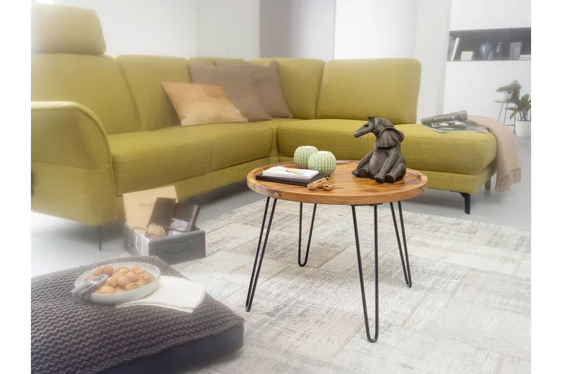 Sohvapöytä Giandelone 60 cm Pyöreä - Massiivi Puu/Musta - Huonekalut - Pöytä & ruokailuryhmä - Sohvapöytä