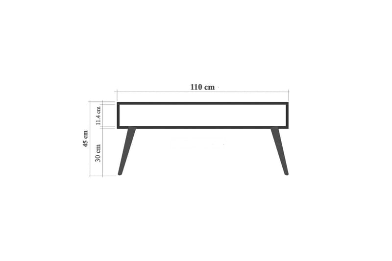 Sohvapöytä Gillberga 110 cm Säilytyksellä Hylly Kaksi - Luonnonväri - Sohvapöytä