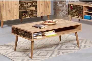 Sohvapöytä Gillberga 110 cm Säilytyksellä Hylly Oklahoma - Luonnonväri - Huonekalut - Pöytä & ruokailuryhmä - Sohvapöytä - Sohvapöytä säilytystilalla