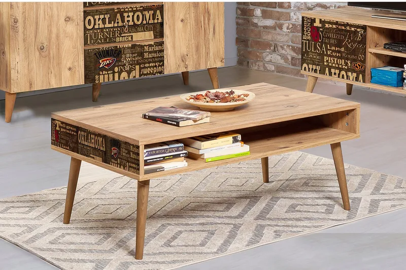 Sohvapöytä Gillberga 110 cm Säilytyksellä Hylly Oklahoma - Luonnonväri - Huonekalut - Pöytä & ruokailuryhmä - Sohvapöytä