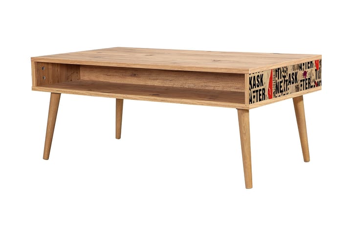 Sohvapöytä Gillberga 110 cm Säilytyksellä Hylly Teksti - Luonnonväri - Sohvapöytä