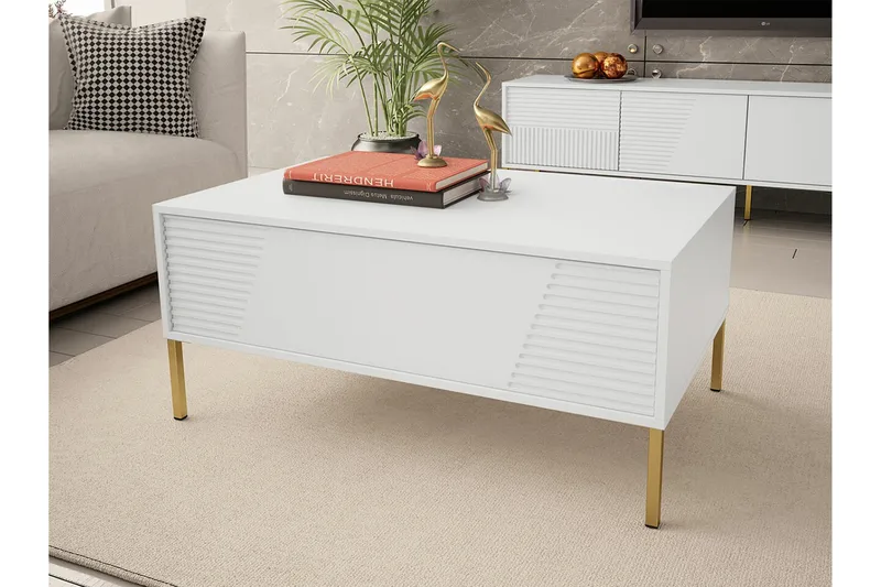 Sohvapöytä Glenndale 60 cm - Valkoinen - Huonekalut - Pöytä & ruokailuryhmä - Sohvapöytä