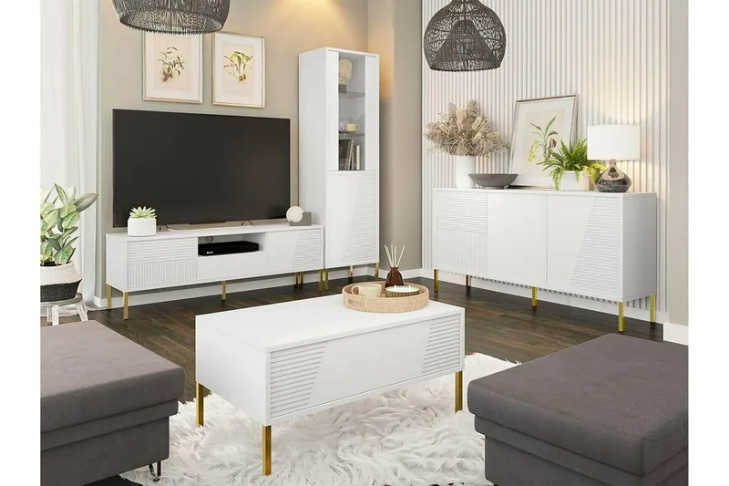 Sohvapöytä Glenndale 60 cm - Valkoinen - Huonekalut - Pöytä & ruokailuryhmä - Sohvapöytä