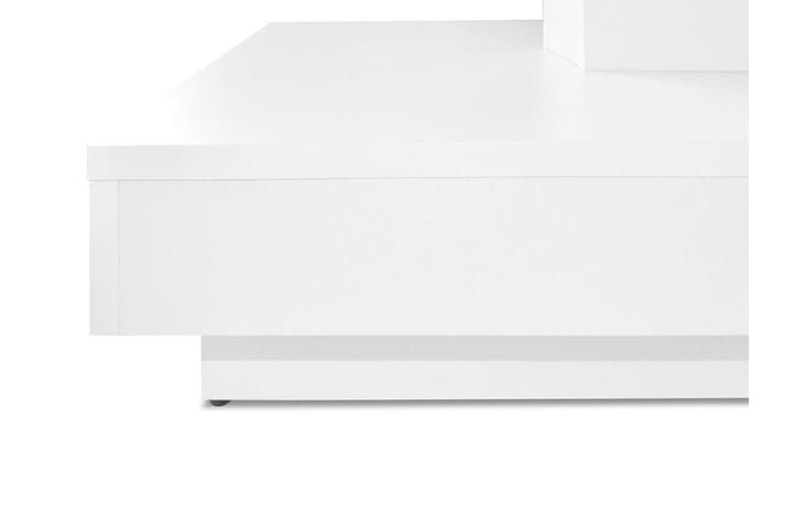 Sohvapöytä Gornji 70 cm Pyörivä Säilytyksellä Hylly - Valkoinen - Sohvapöytä
