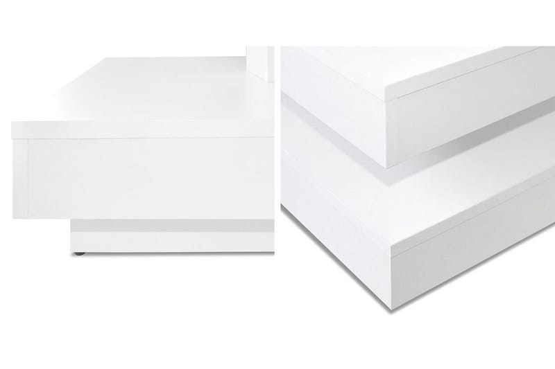 Sohvapöytä Gornji 70 cm Pyörivä Säilytyksellä Hylly - Valkoinen - Huonekalut - Pöytä & ruokailuryhmä - Sohvapöytä