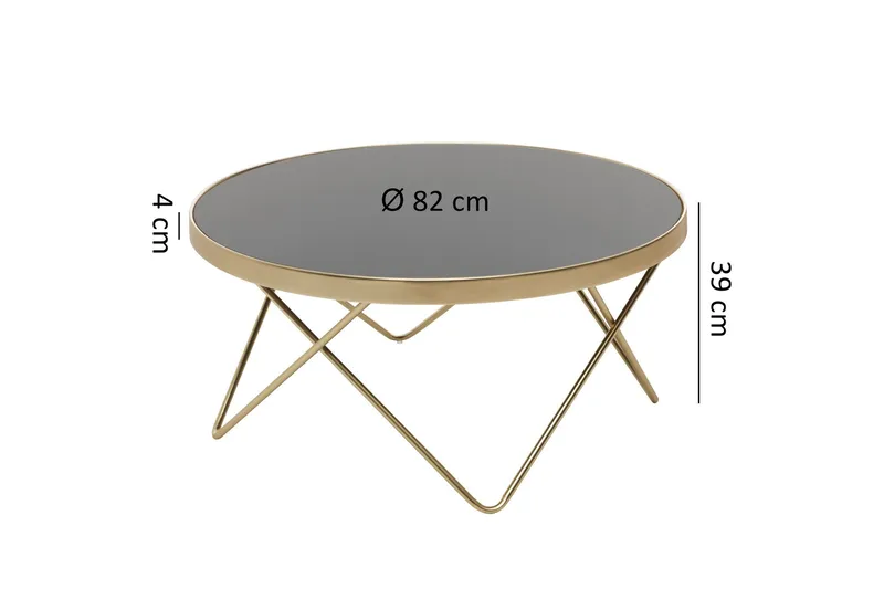 Sohvapöytä Grausam 82 cm Pyöreä - Musta/Kulta - Huonekalut - Pöytä & ruokailuryhmä - Sohvapöytä