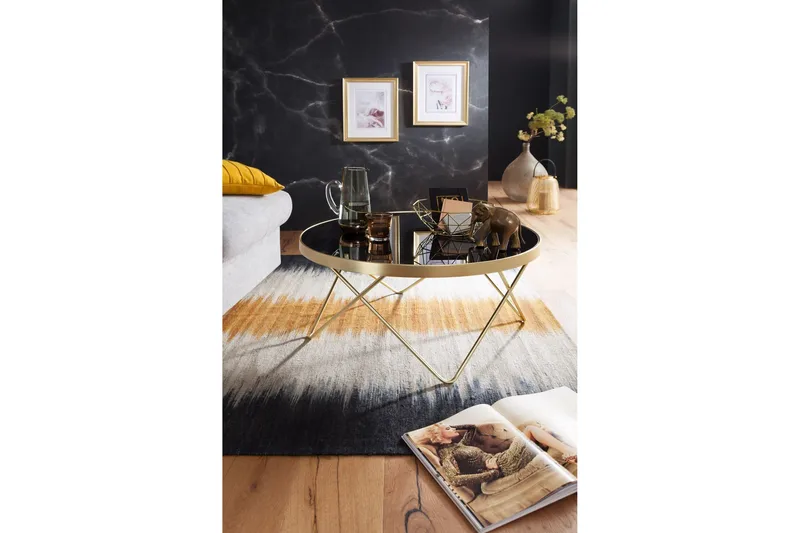 Sohvapöytä Grausam 82 cm Pyöreä - Musta/Kulta - Huonekalut - Pöytä & ruokailuryhmä - Sohvapöytä